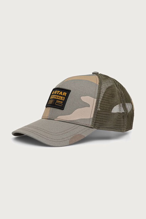 G-Star trucker kapa moška z bombažem Baseball Trucker zelena D23760-E574