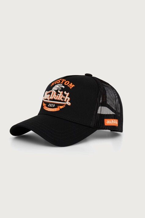 Von Dutch Czapka z daszkiem trucker z bawełną czarna VD/0/CAS1/EAG/BLK