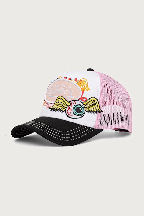 Von Dutch Czapka z daszkiem z bawełną różowa VD/0/CAS1/PAT/PIN