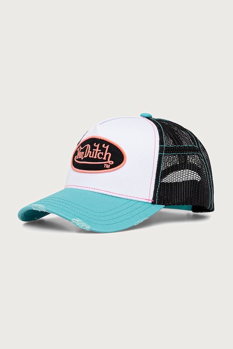 Von Dutch Czapka z daszkiem z bawełną biała VD/0/CAS2/SUM/PNK