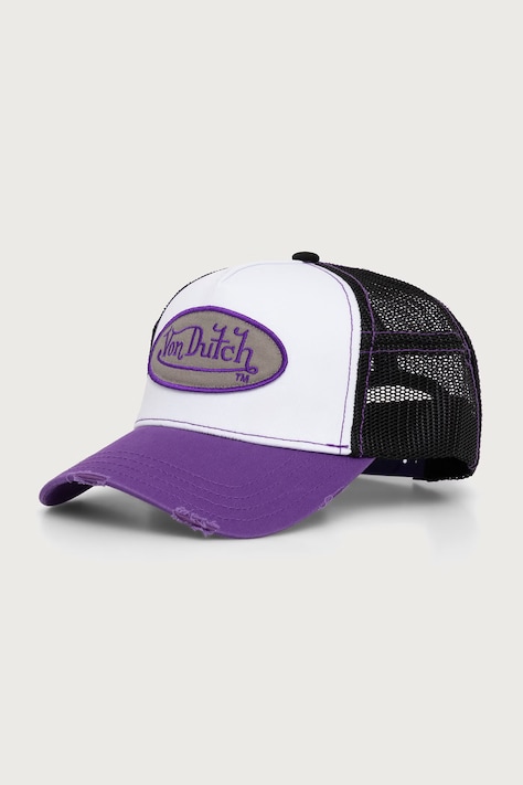 Von Dutch Czapka z daszkiem z bawełną fioletowa VD/0/CAS2/SUM/PUR