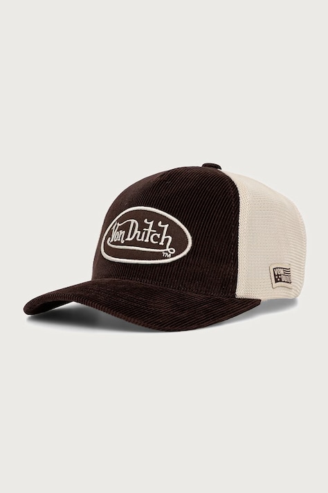 Von Dutch Czapka z daszkiem z bawełną brązowa VD/1/CB/LOF/B49