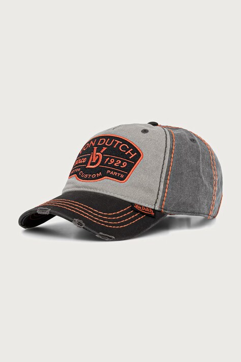 Von Dutch Czapka z daszkiem bawełniana szara VD/1/CB/RETRO/16