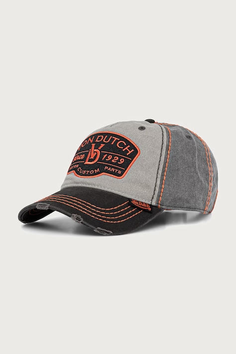 Von Dutch Czapka z daszkiem bawełniana szara VD/1/CB/RETRO/16