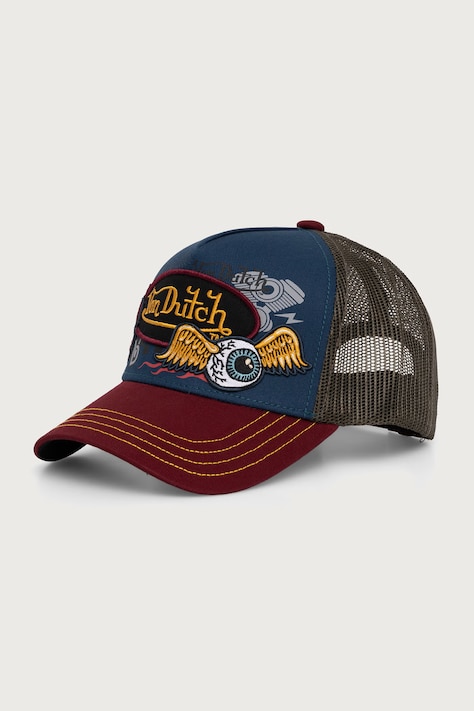 Von Dutch Czapka z daszkiem z bawełną niebieska VD/1/CT/PATCHES/20