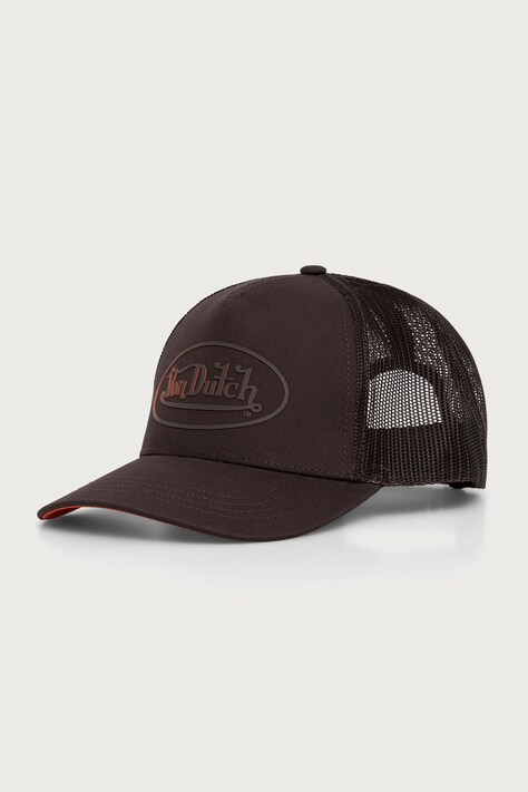 Von Dutch Czapka z daszkiem z bawełną brązowa VD/1/CB/LOG/24