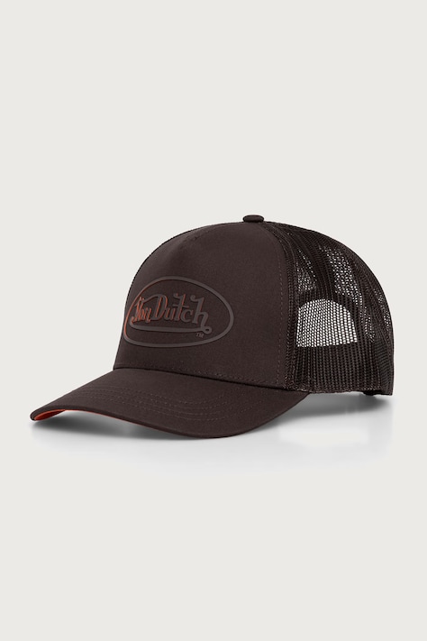 Von Dutch Czapka z daszkiem z bawełną brązowa VD/1/CB/LOG/24