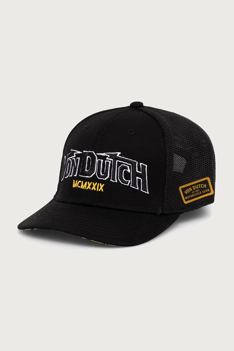 Von Dutch Czapka z daszkiem trucker z bawełną czarna VD/1/CS/CAN/01