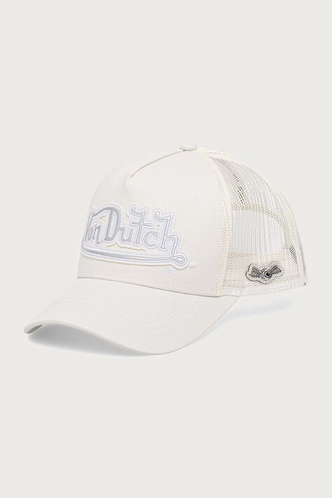 Von Dutch Czapka z daszkiem trucker z bawełną beżowa VD/2/CB/RAINBOW