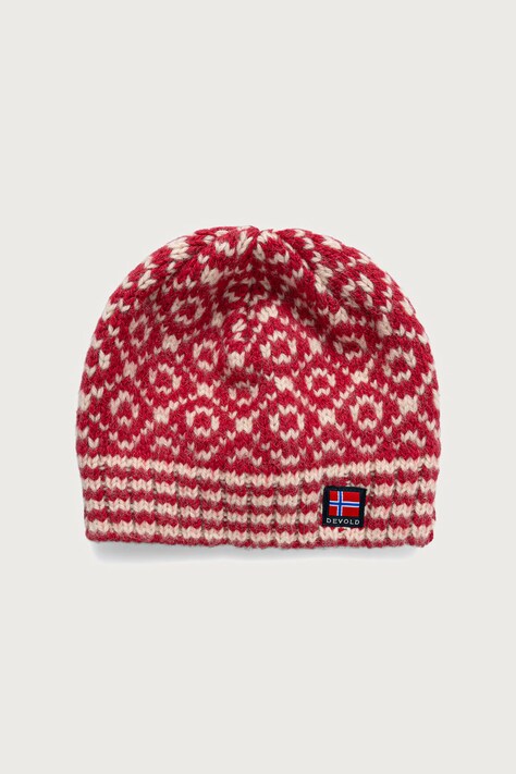 Devold Czapka wełniana Svalbard Wool czerwona PDTC.396.901.A