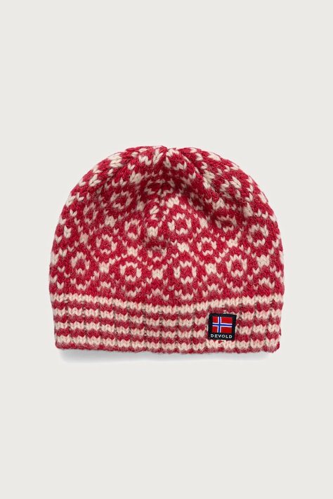 Devold Czapka wełniana Svalbard Wool czerwona PDTC.396.901.A