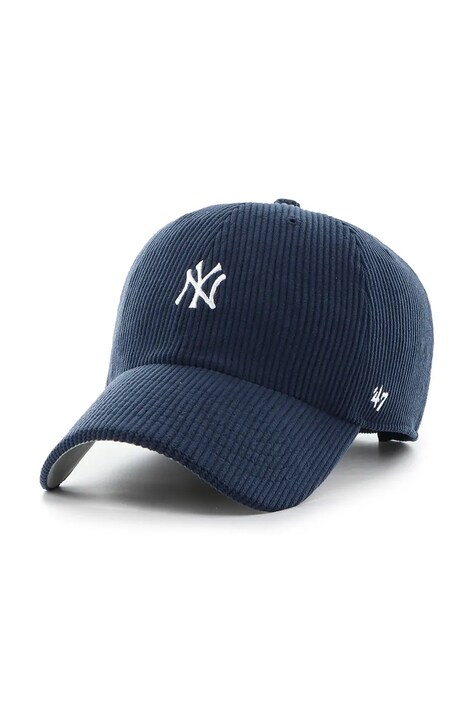 47 brand Καπέλο με γείσο κοτλέ MLB New York Yankees σκούρο μπλε B-THCBR17EWS-NYB