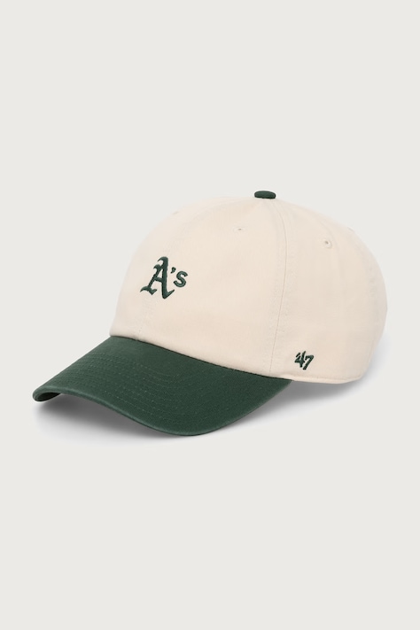 47 brand Czapka z daszkiem bawełniana MLB Oakland Athletics beżowa B-BSRBT18GWS-NT