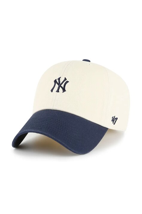 47 brand Καπέλο με γείσο βαμβακερό MLB New York Yankees μπεζ B-BSRBT17GWS-NTA