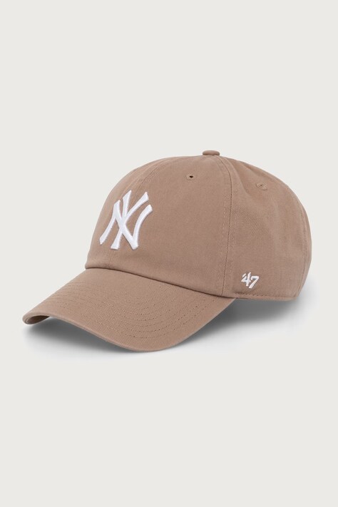 47 brand Czapka z daszkiem bawełniana MLB New York Yankees brązowa B-NLRGW17GWS-V1B