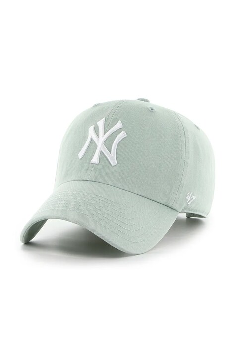 47 brand Czapka z daszkiem bawełniana MLB New York Yankees zielona B-NLRGW17GWS-K2