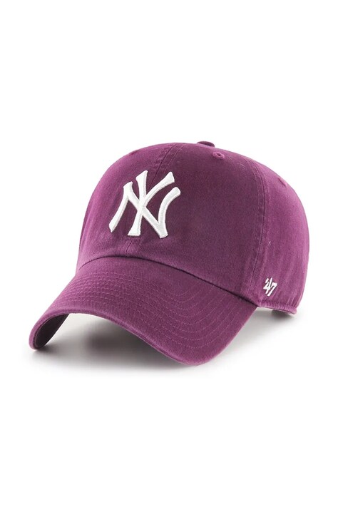 47 brand Шапка с козирка от памук MLB New York Yankees виолетова B-NLRGW17GWS-PJ