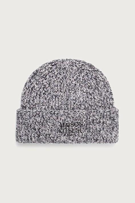 Maison Kitsuné Paris czapka z wełną szara MRUWH01KT1218