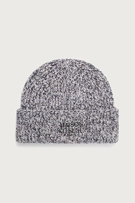 Maison Kitsuné Paris czapka z wełną szara MRUWH01KT1218