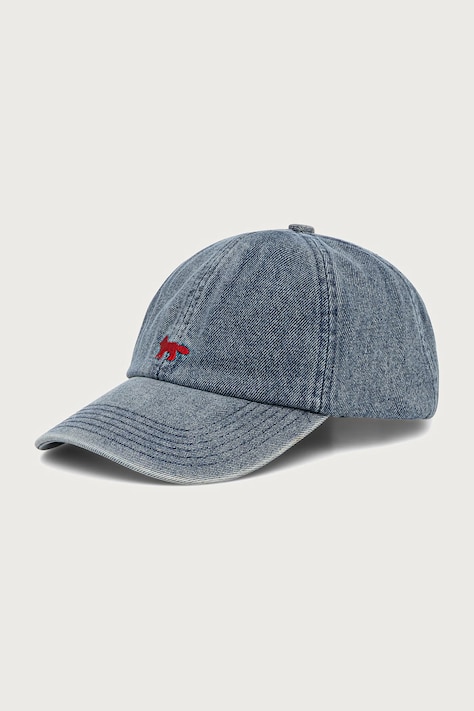 Maison Kitsuné Profile Fox czapka bejsbolówka jeansowa niebieska MRUAH04WD4025