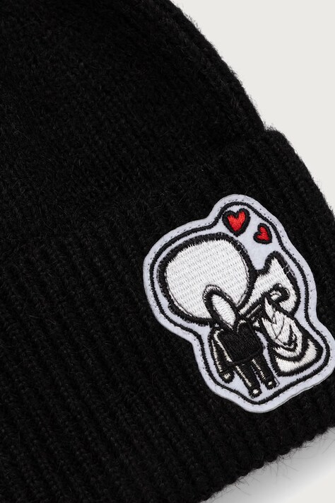 Karl Lagerfeld шапка beanie з вовною — AW26-CAUZFF, чорний — фото 3