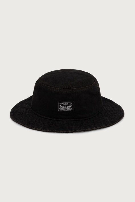 Levi's Kapelusz bucket bawełniany BAY DRAWSTRING czarny 005CP
