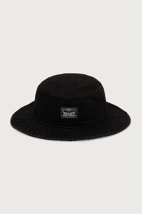 Levi's Kapelusz bucket bawełniany BAY DRAWSTRING czarny 005CP