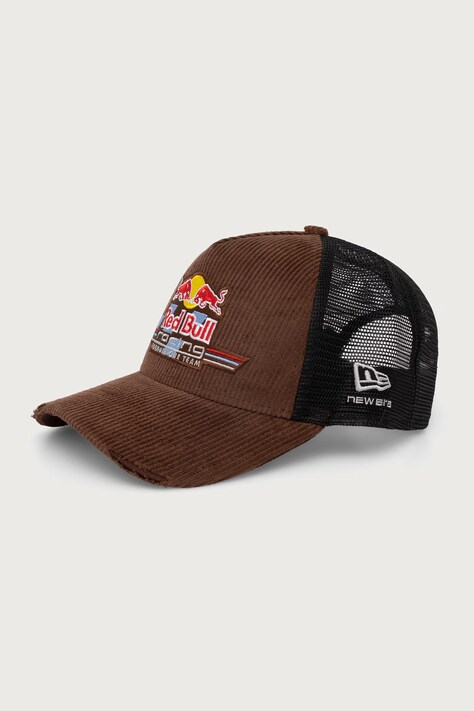 New Era Czapka z daszkiem trucker DISTRESSED CORD TRUCKER RED BULL F1 brązowa 60897533