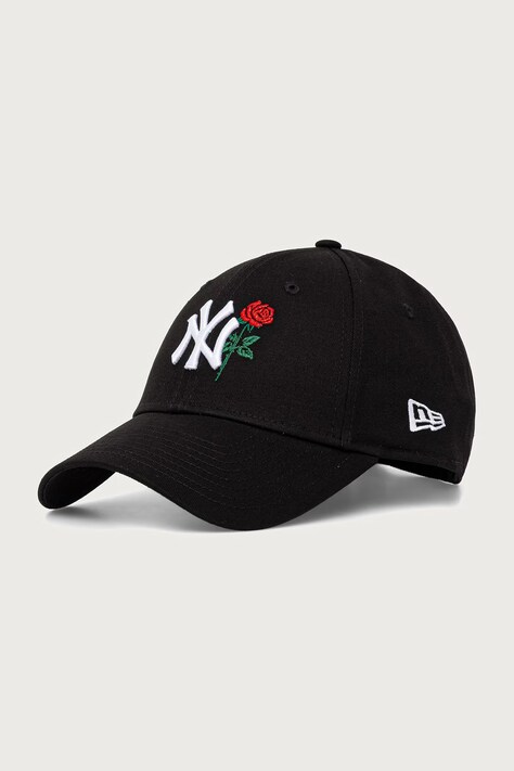 New Era czapka z daszkiem bawełniana FLOWER ICON 9FORTY® czarna 60915752