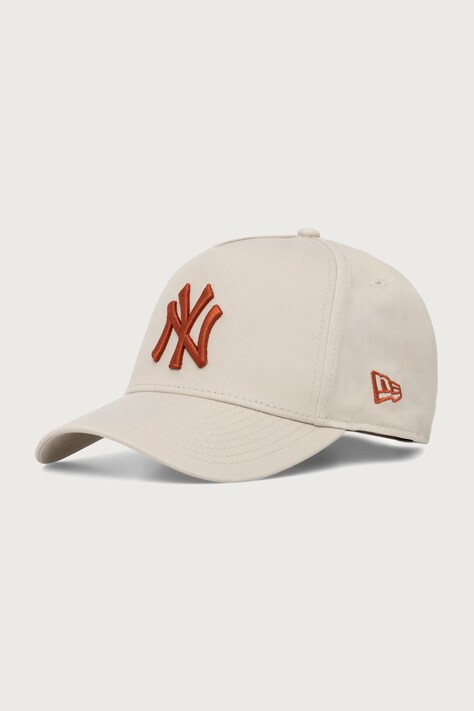 New Era czapka bejsbolówka bawełniana LEAGUE ESS E-FRAME beżowa 60915943