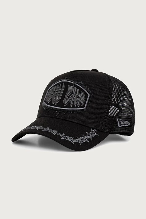 New Era Czapka z daszkiem trucker DISTRESSED PATCH E-FRAME czarna 60915945