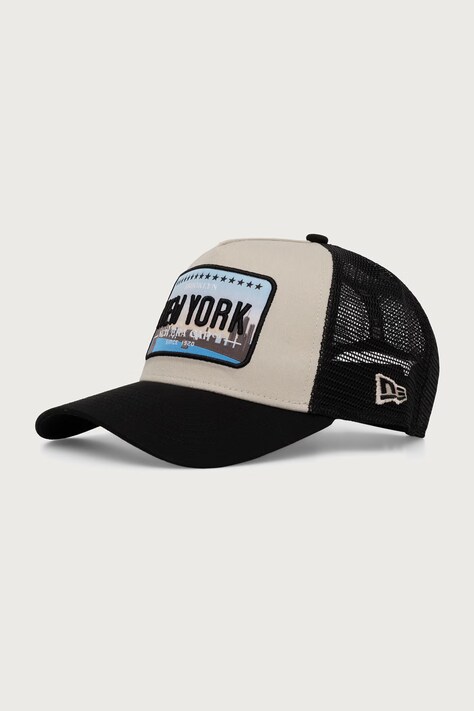 New Era czapka z daszkiem trucker LICENCE PLATE TRUCKER beżowa 60915918