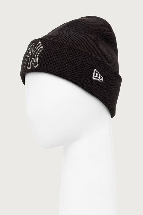 New Era шапка beanie METALLIC OUTLINE — AW26-CAUZI6, чорний — фото 3