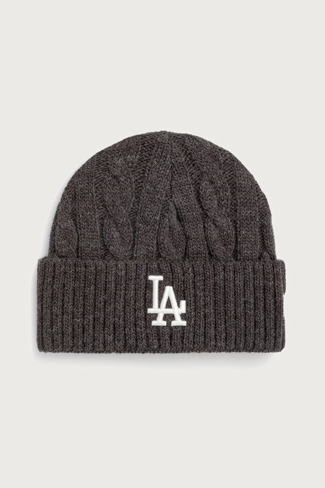 New Era Czapka beanie z dodatkiem wełny SHORT CUFF szara 60915960