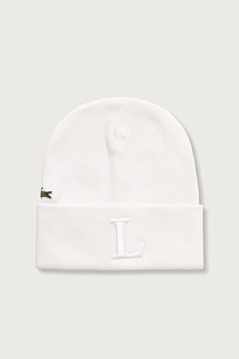 Lacoste Czapka beanie z wełną beżowa RB9901