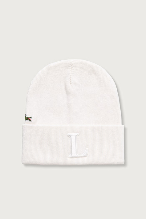 Lacoste Czapka beanie z wełną beżowa RB9901