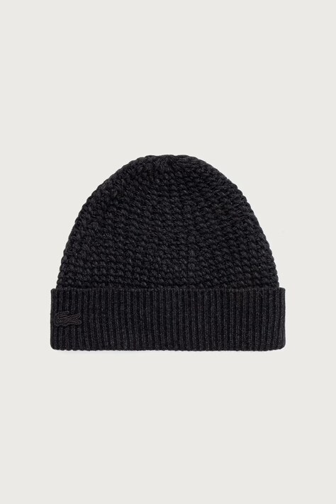 Lacoste Czapka beanie z wełną szara RB9881