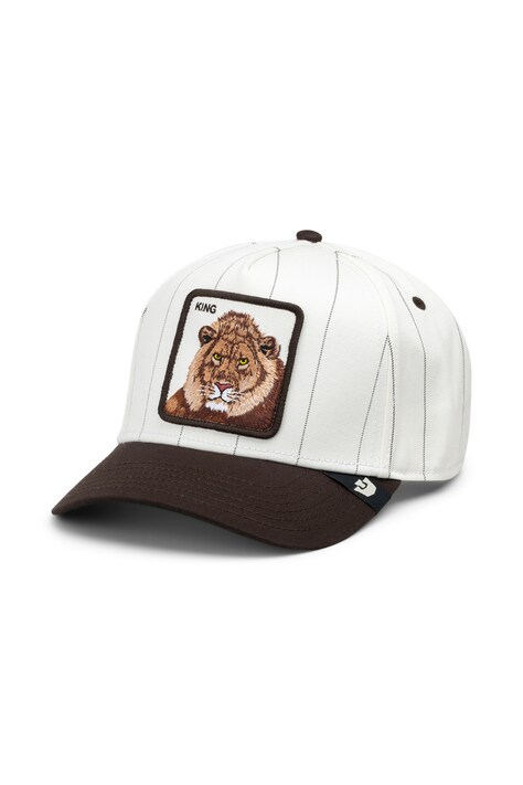 Goorin Bros Czapka z daszkiem bawełniana Pinstripe Lion biała 101.4002