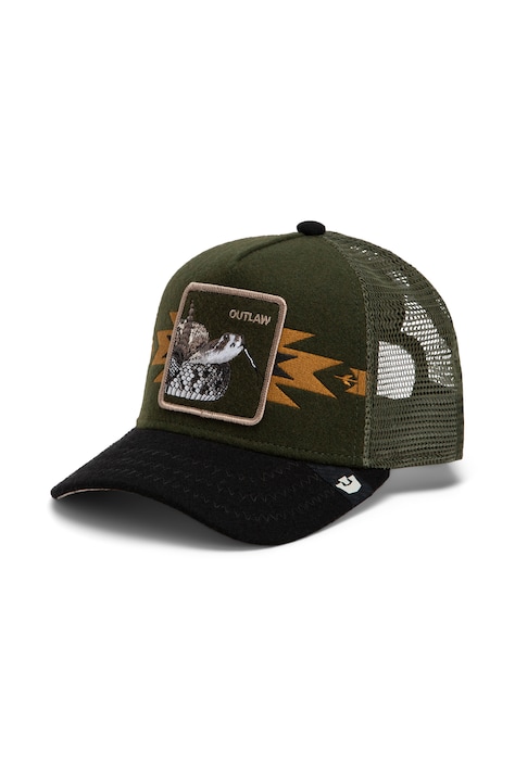 Goorin Bros Czapka z daszkiem trucker z dodatkiem wełny Canyon Outlaw zielona 101.3135