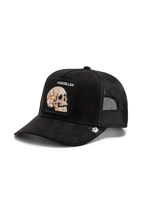Goorin Bros Czapka z daszkiem trucker z imitacji zamszu Suede Cancelled Skull Trucker czarna 101.3743
