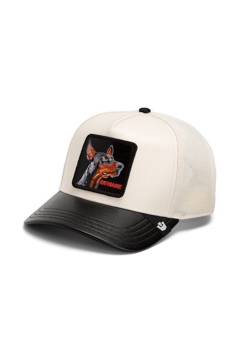 Goorin Bros Czapka z daszkiem trucker Faux Leather Doberman biała 101.3166