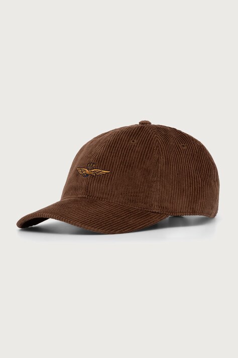 Aeronautica Militare Czapka z daszkiem sztruksowa brązowa HA1262UCT04388
