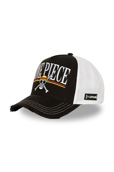 Capslab Czapka z daszkiem trucker z bawełną x Onepiece czarna CL/OP8/1/PCT/ONE