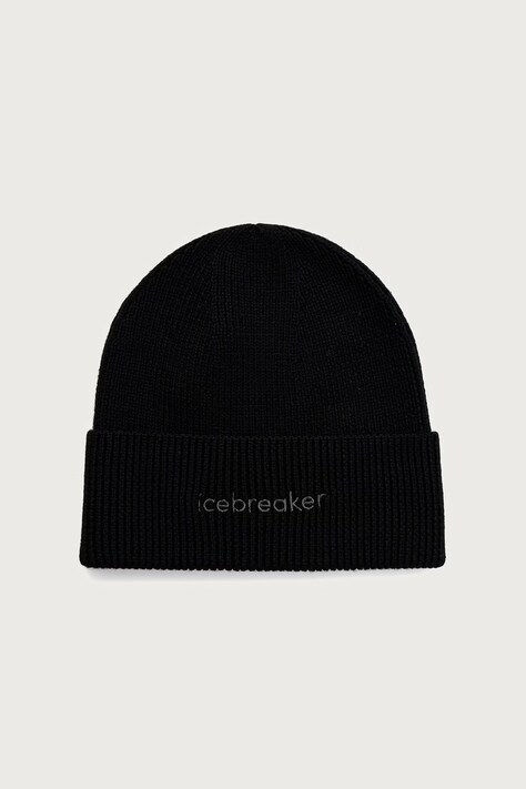 Icebreaker Czapka beanie z wełny merino Merino All Day czarna IB0A573J0011