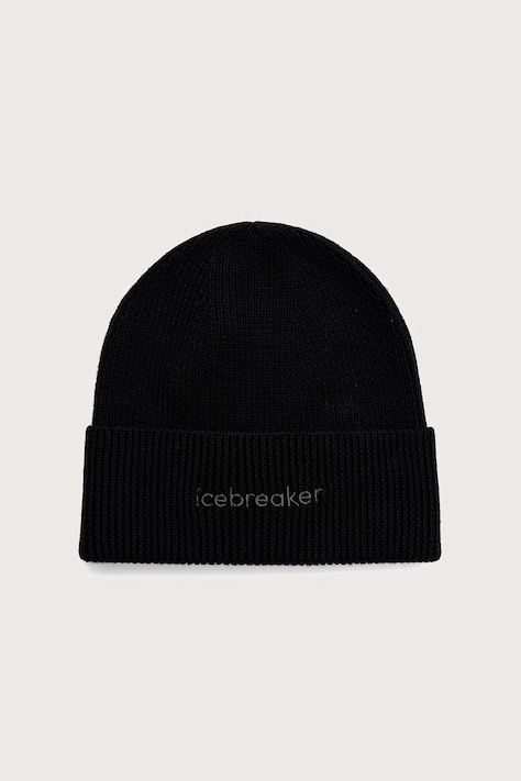 Icebreaker Czapka beanie z wełny merino Merino All Day czarna IB0A573J0011