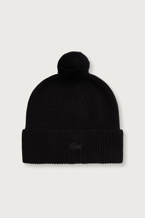 Lacoste Шапка с помпон от вълнена материя черна RB7028