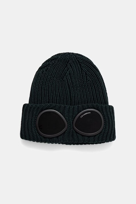 C.P. Company czapka beanie wełniana zielona 21CMAC742A005509A
