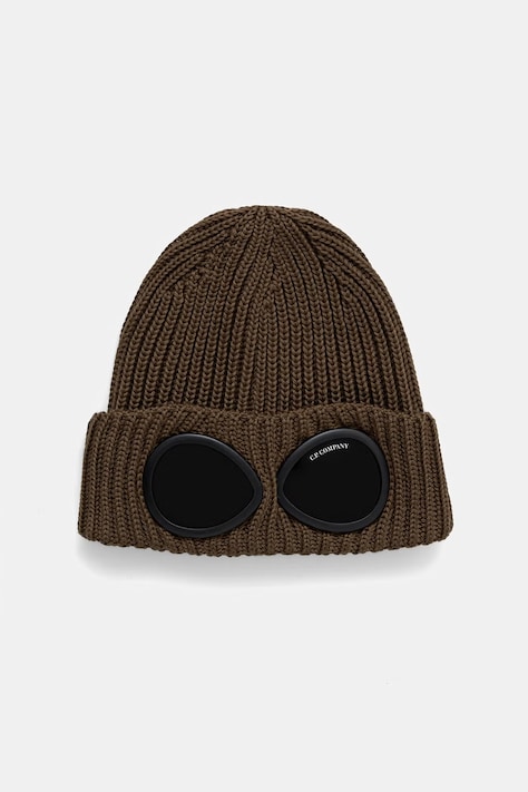 C.P. Company czapka beanie wełniana zielona 21CMAC742A005509A