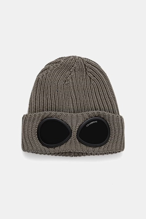 C.P. Company czapka beanie wełniana zielona 21CMAC742A005509A