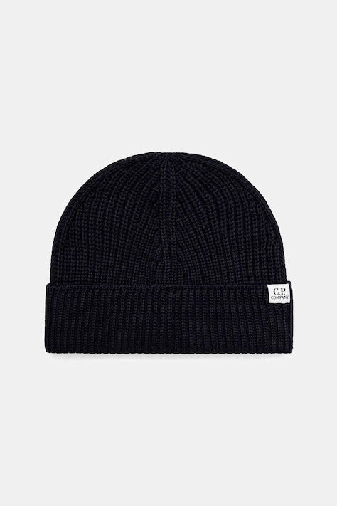 C.P. Company czapka beanie z wełny merino granatowa 21CMAC137A005509A